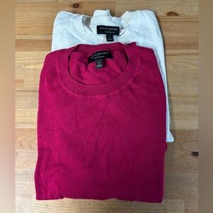Banana Republic Women’s Forever Sweater Red and Cream Crewneck Set